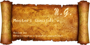 Mesteri Gusztáv névjegykártya